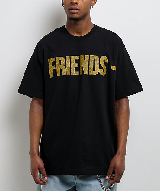 VLONE Friends Gold Glitter & Black T-Shirt