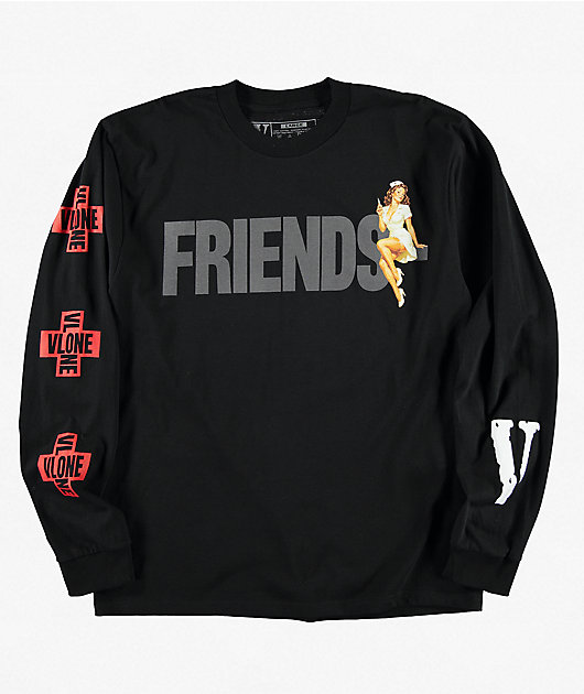 VLONE Friends Nurse Black Long Sleeve T-Shirt