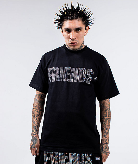 VLONE Friends Rhinestone Black T-Shirt Zumiez