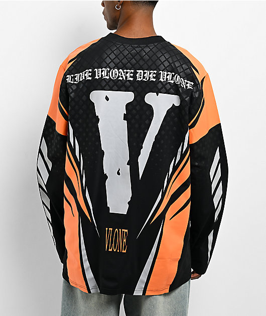 VLONE Moto Black & Orange Long Sleeve T-Shirt