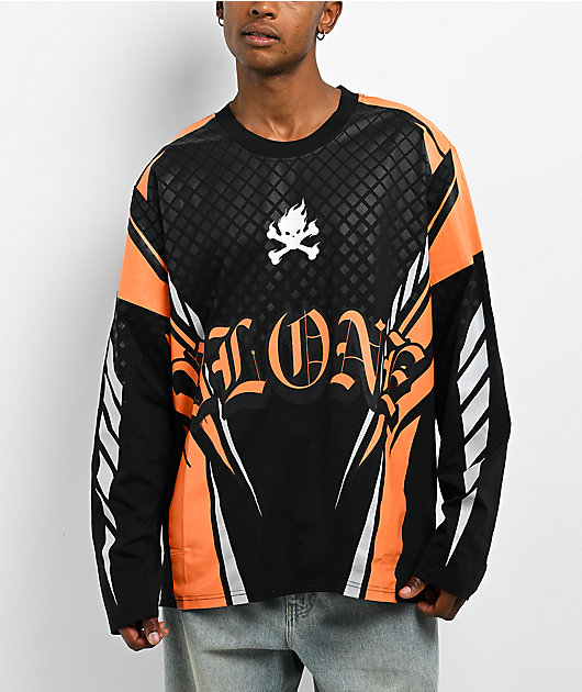 VLONE Moto Black & Orange Long Sleeve T-Shirt