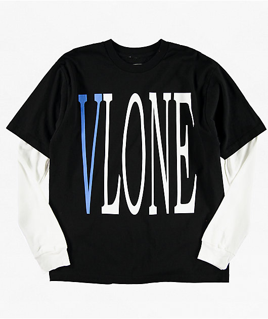 VLONE Staple Black & White 2fer Long Sleeve T-Shirt