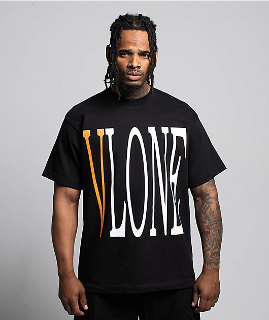 トップス vlone VLONE Staple Orange & Black T-Shirt | Zumiez