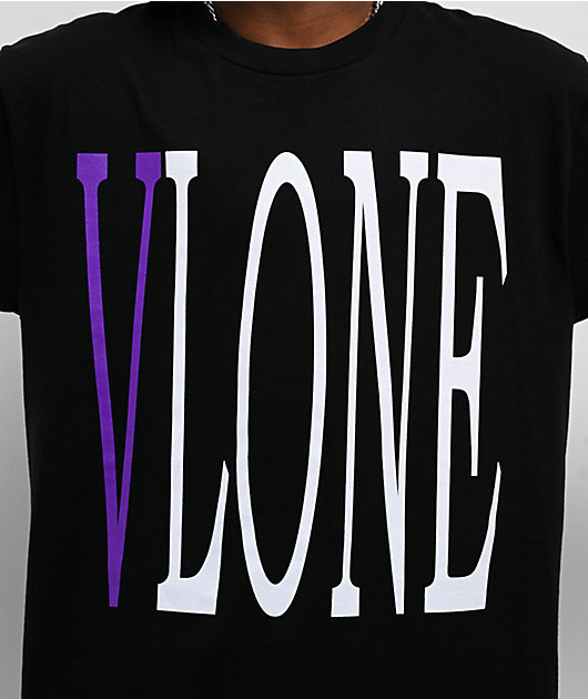トップス VLONE STAPLE LONG SLEEVE SHIRT SIZE M VLONE Staple Purple & Black Long Sleeve T-Shirt | Zumiez