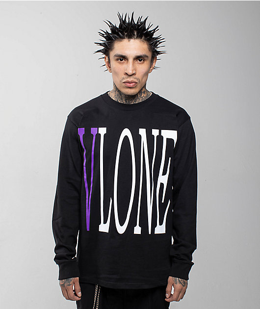 トップス VLONE STAPLE LONG SLEEVE SHIRT SIZE M VLONE Staple Purple & Black Long Sleeve T-Shirt | Zumiez