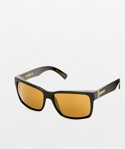 VONZIPPER Elmore Black Satin & Gold Sunglasses