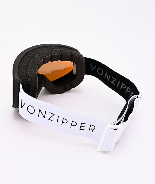 VONZIPPER Encore Black Satin, White & Gold Chrome Snowboard Goggles