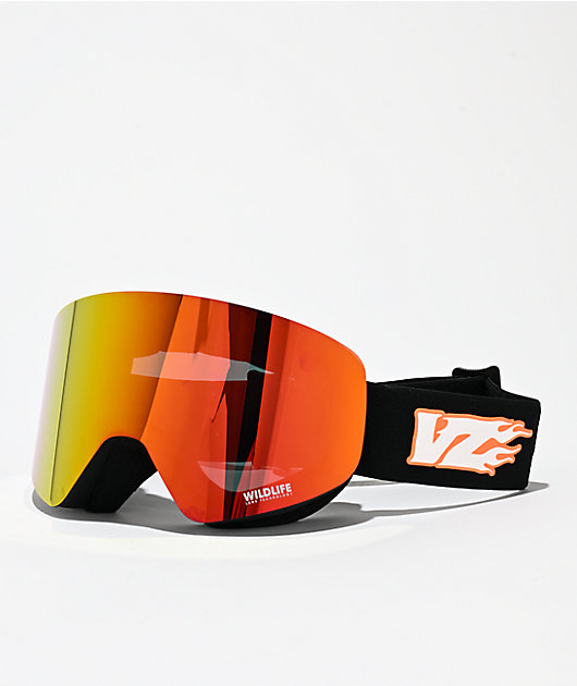 VONZIPPER Encore Flame Out Black Satin & Fire Chrome Snowboard