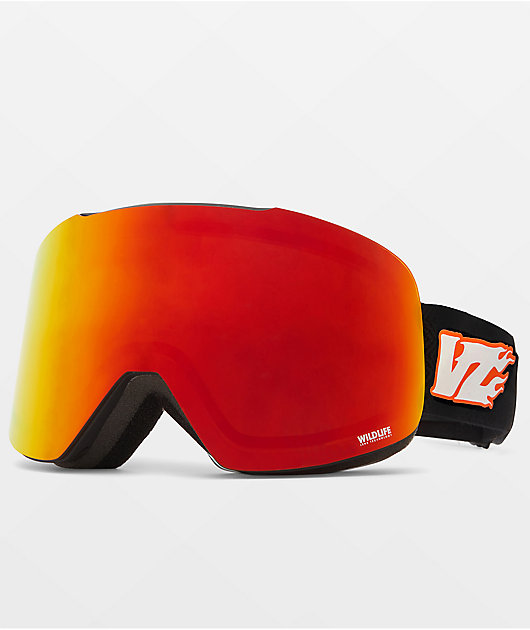 VONZIPPER Outro Flame Out Black Matte & Fire Chrome Snowboard Goggles
