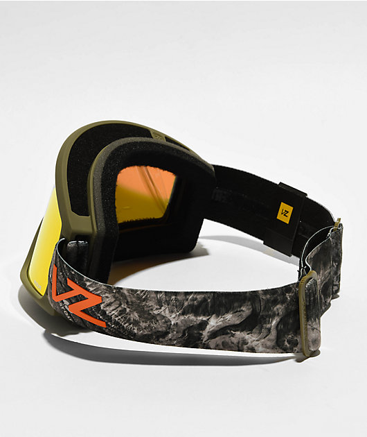 スノウ VONZIPPER x Mossy Oak Cleaver Camo & Fire Chrome Snowboard Goggles