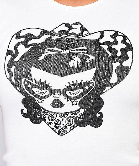 Valfre Cow Babe White Crop Top