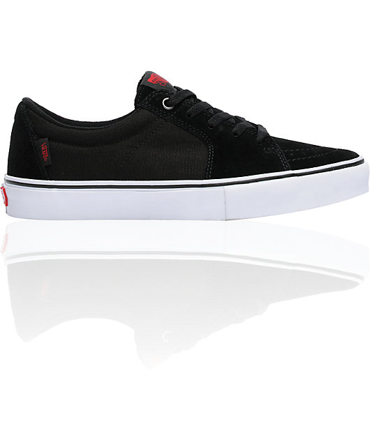 Vans AV Sk8 Low Black Suede & Canvas Skate Shoes Zumiez