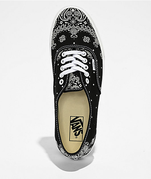Vans Authentic Bandana Black & White Skate Shoes