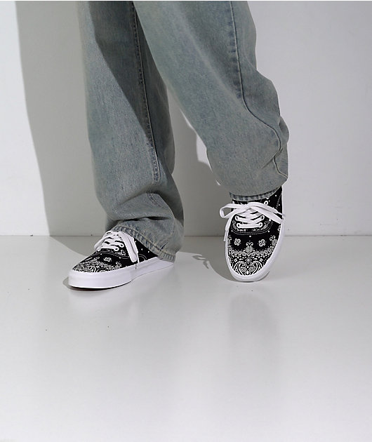 Vans Authentic Bandana Black & White Skate Shoes video