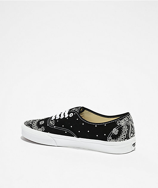 Vans Authentic Bandana Black & White Skate Shoes