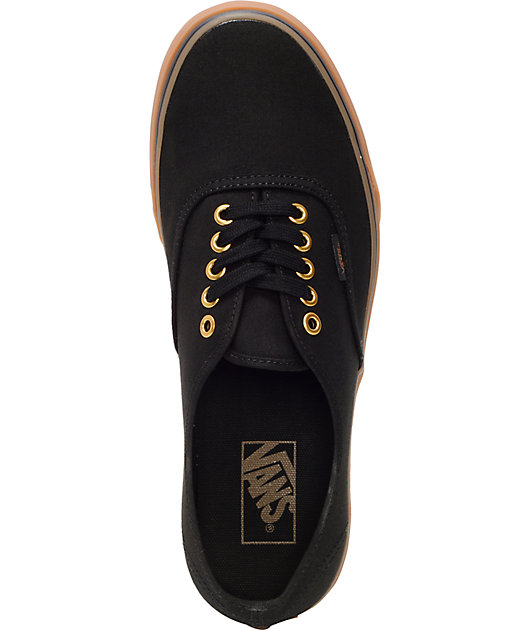 Vans authentic shop black and gum