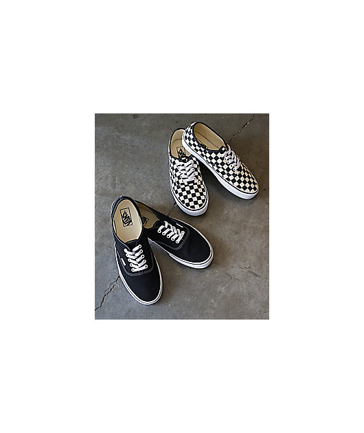 Vans Authentic Black and White Canvas Skate Shoes