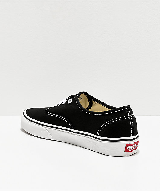 Vans Authentic Black and White Canvas Skate Shoes