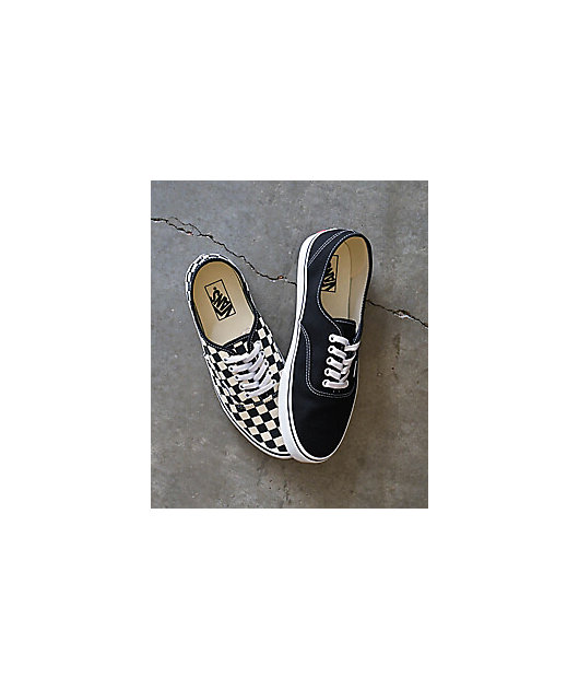 Vans Authentic Checkerboard Black & Off White Skate Shoes