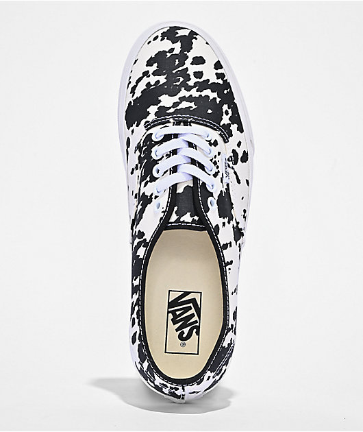 Vans Authentic Cow Print Black & Marshmallow White Skate Shoes