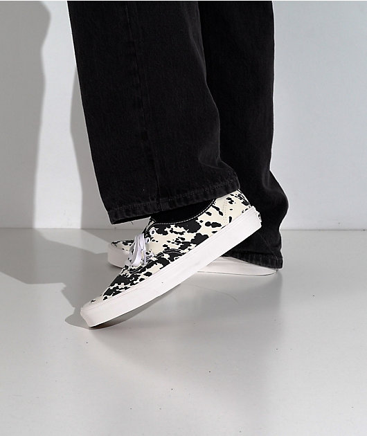 Vans Authentic Cow Print Black & Marshmallow White Skate Shoes video