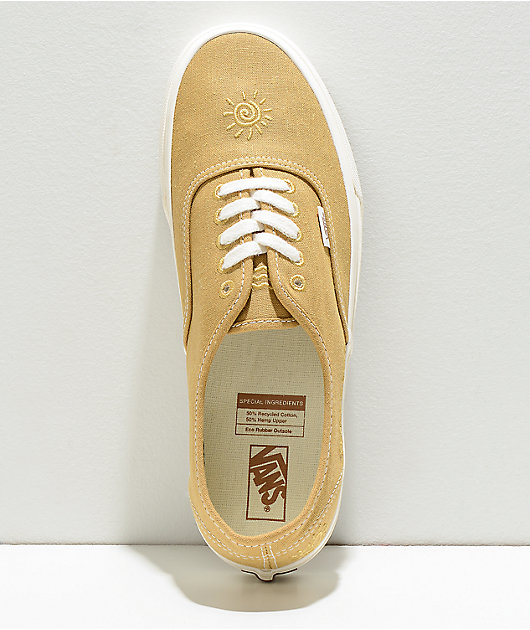 Vans Authentic Eco Theory Mustard Gold & True White Skate Shoes