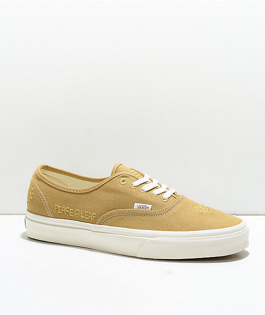 gold vans authentic