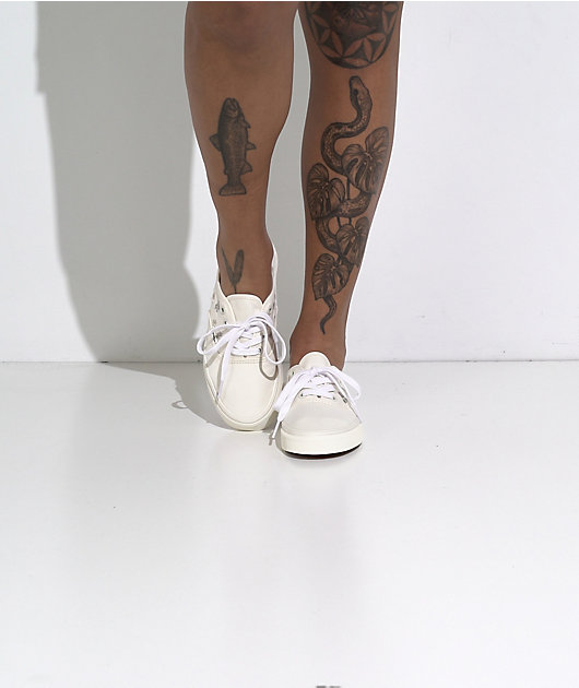Vans Authentic Floral Embroidery Marshmallow White Skate Shoes video