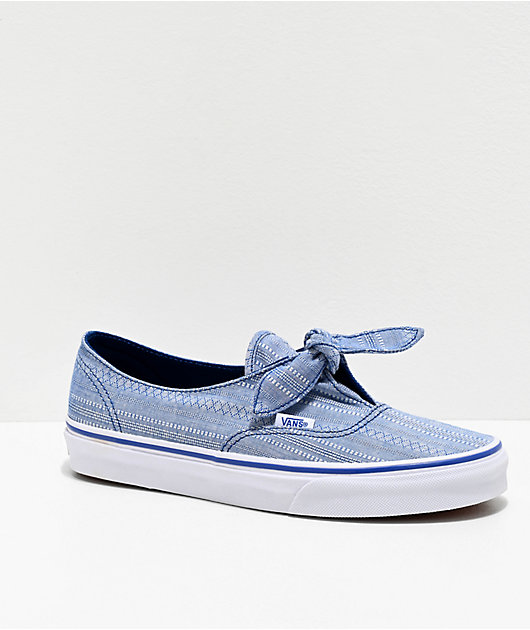 Vans Authentic Knotted Lace zapatos de skate de cambray azul Vans Authentic Knotted Lace zapatos de skate de cambray azul