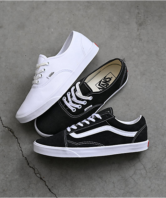 Vans Authentic Lowpro Black & White Skate Shoes
