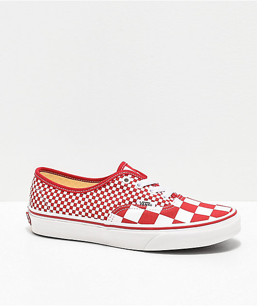 Vans Mixed Chili Red Checkerboard Skate Shoes |
