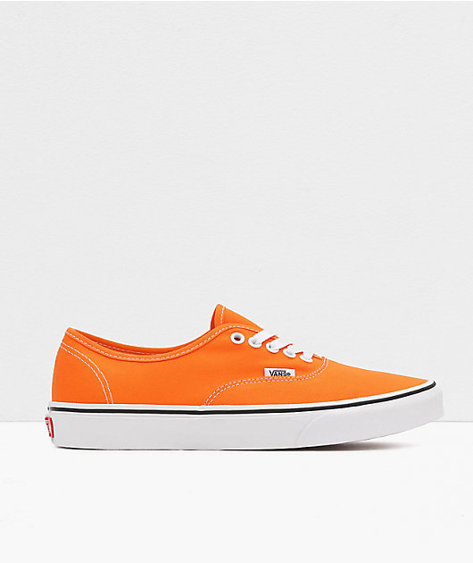 Vans Authentic Orange Tiger & White Skate Shoes