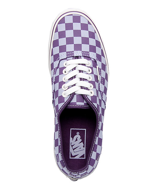 purple checkerboard vans