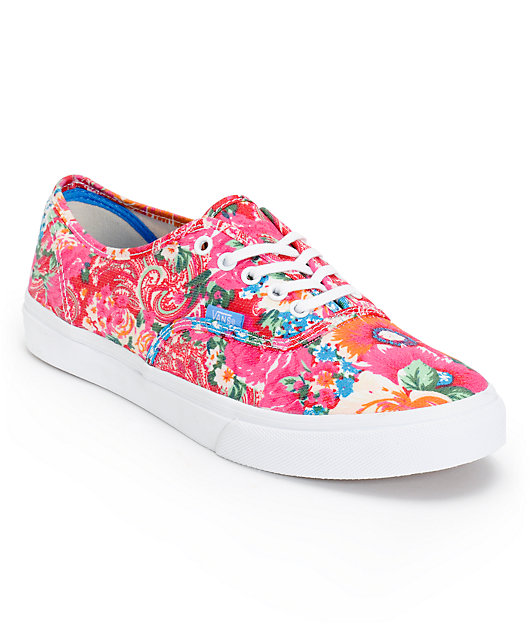 vans authentic floral print shoes