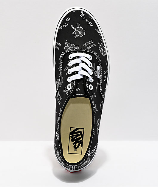 Vans authentic floral clearance black