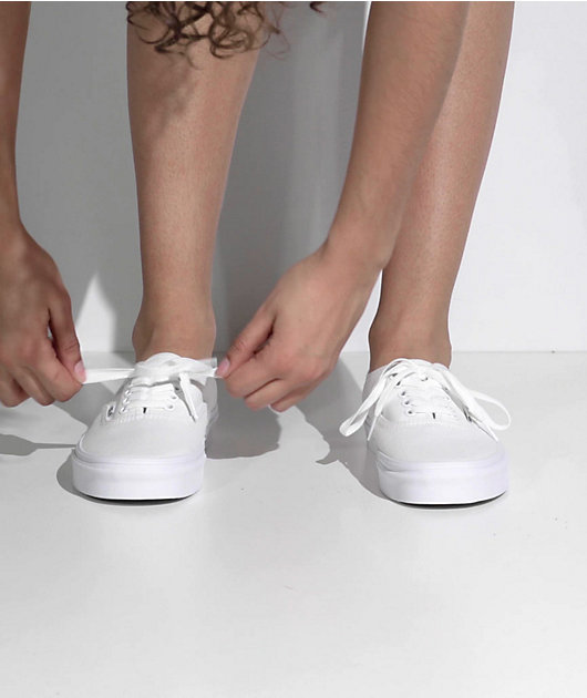 Vans Authentic White Canvas Skate Shoes