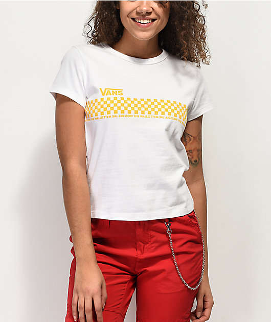 Vans Baby Checkerboard Yellow & White T-Shirt