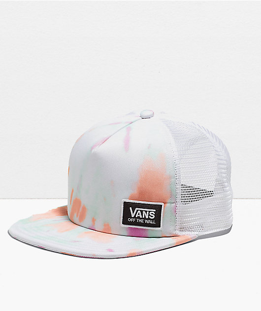Vans Beach Bound II White Tie Dye Trucker Hat | Zumiez display picture 1