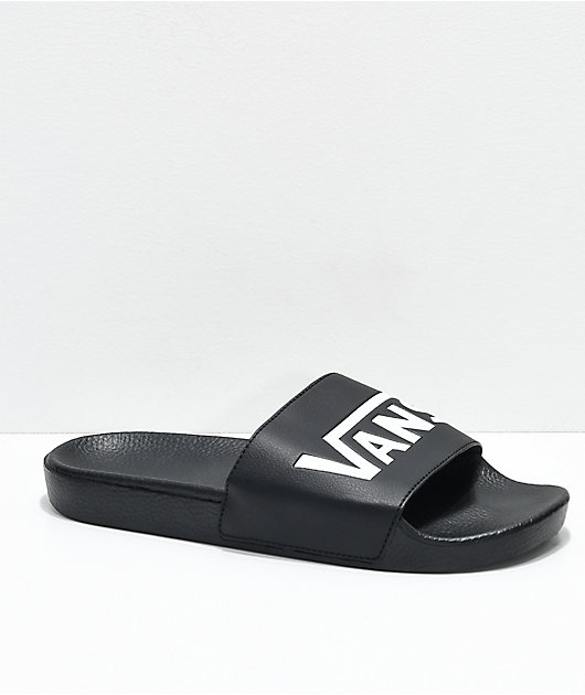 Vans Black \u0026 White Slide On Sandals 