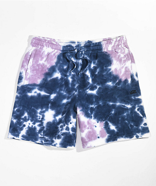 Vans Blue & Purple Tie Dye Fleece Sweat Shorts | Zumiez