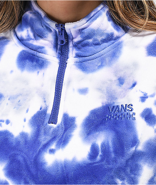 Download Vans Blue Tie Dye Mock Neck Crop Sweatshirt | Zumiez