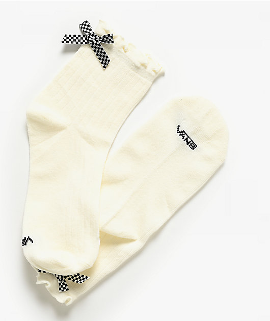 Vans Bow Back White Half Crew Socks