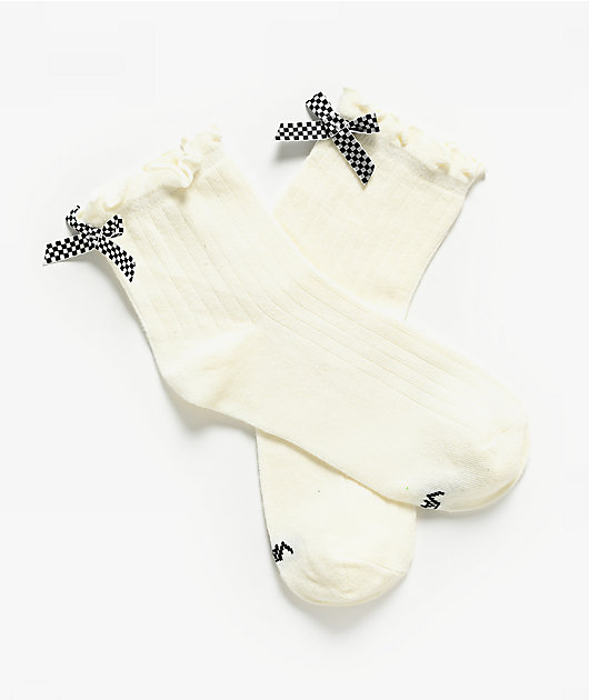 Vans Bow Back White Half Crew Socks
