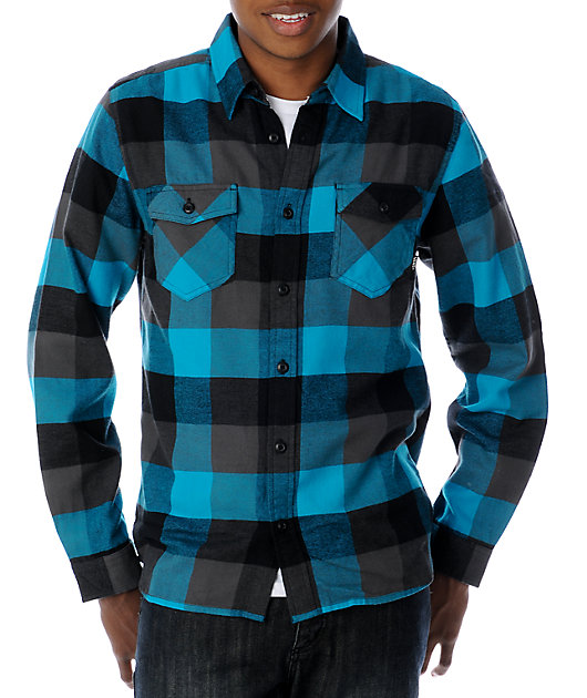 black and turquoise shirt