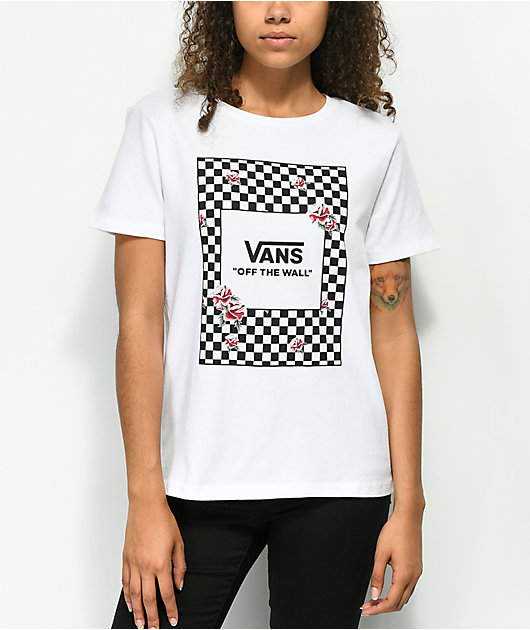 vans checkered rose shirt