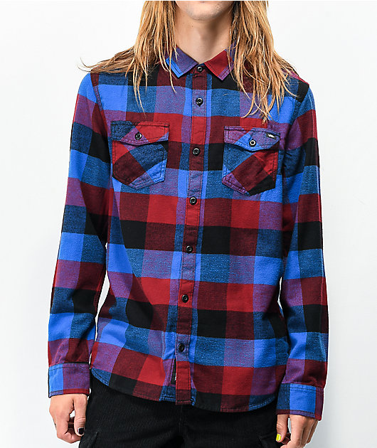 Vans Box Pomegranate & Blue Flannel Shirt | Zumiez