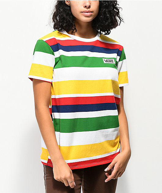 destillation fusionere Men Vans Boyfriend Rainbow Stripe T-Shirt