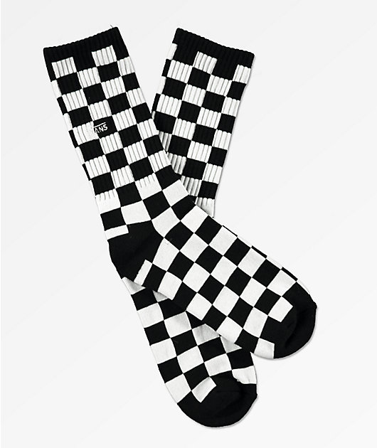 Vans Boys Black & White Checkerboard Crew Socks