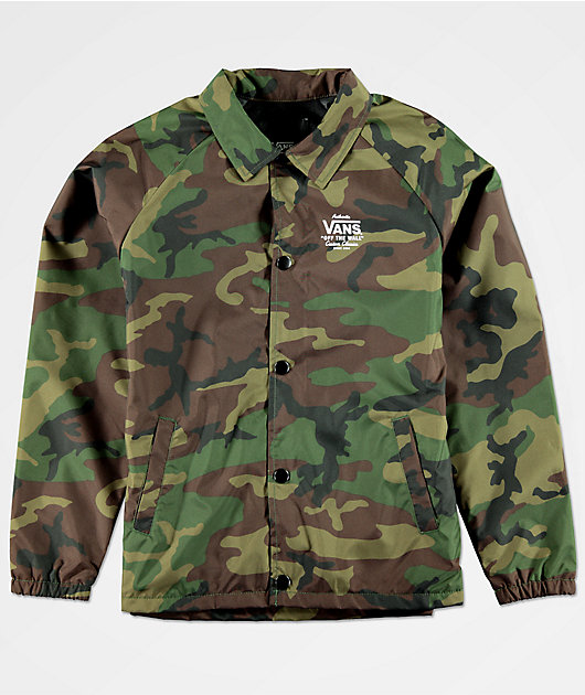 vans coach jacket camo