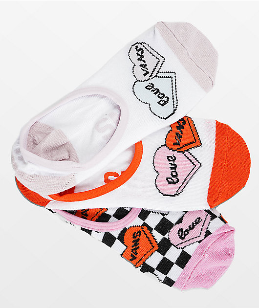 Vans Canoodle Candy Hearts 3 pack No Show Socks